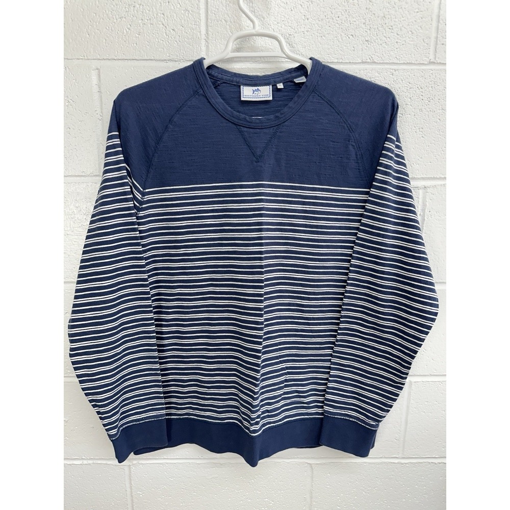 Southern Tide Sweatshirt Blue Striped Nautical Pullover / Men's XL